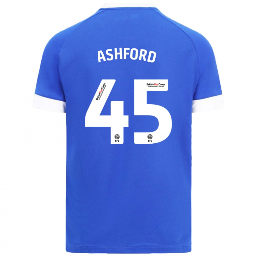 Criança Camisola Cian Ashford #45 Céu Azul Principal 2024/25 Camisa