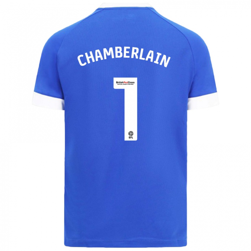 Criança Camisola Ceryn Chamberlain #1 Céu Azul Principal 2024/25 Camisa