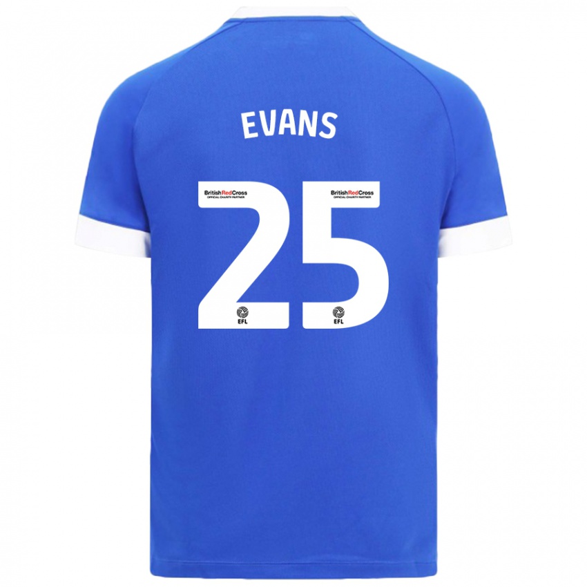 Criança Camisola Kieron Evans #25 Céu Azul Principal 2024/25 Camisa