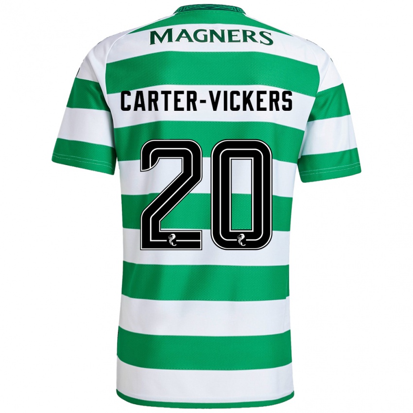 Criança Camisola Cameron Carter-Vickers #20 Branco Verde Principal 2024/25 Camisa