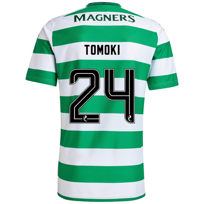 Criança Camisola Tomoki Iwata #24 Branco Verde Principal 2024/25 Camisa