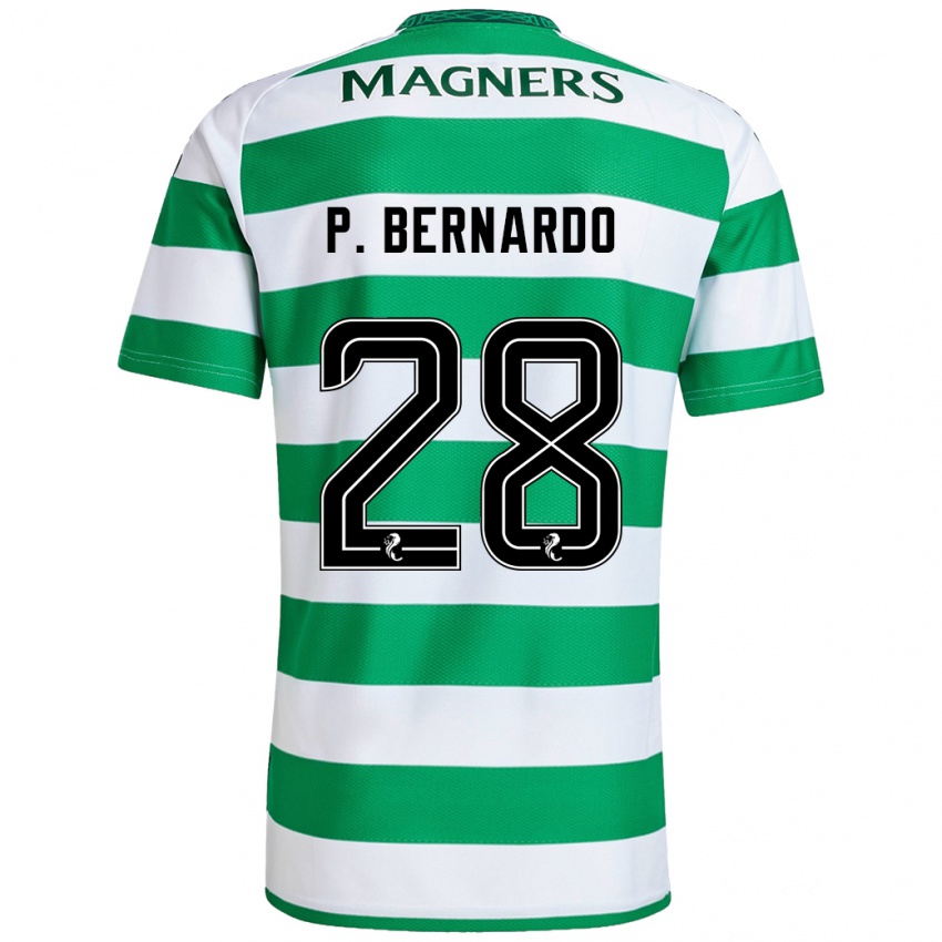 Criança Camisola Paulo Bernardo #28 Branco Verde Principal 2024/25 Camisa