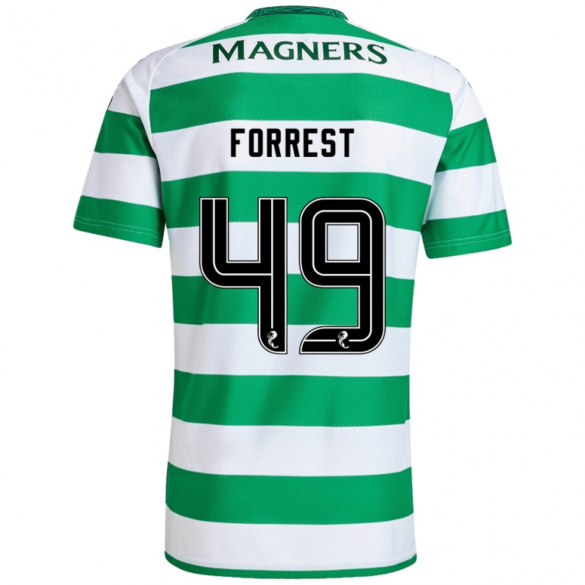 Criança Camisola James Forrest #49 Branco Verde Principal 2024/25 Camisa