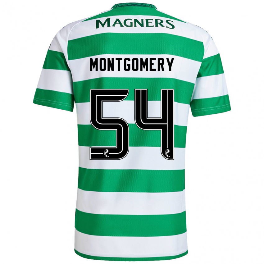 Criança Camisola Adam Montgomery #54 Branco Verde Principal 2024/25 Camisa