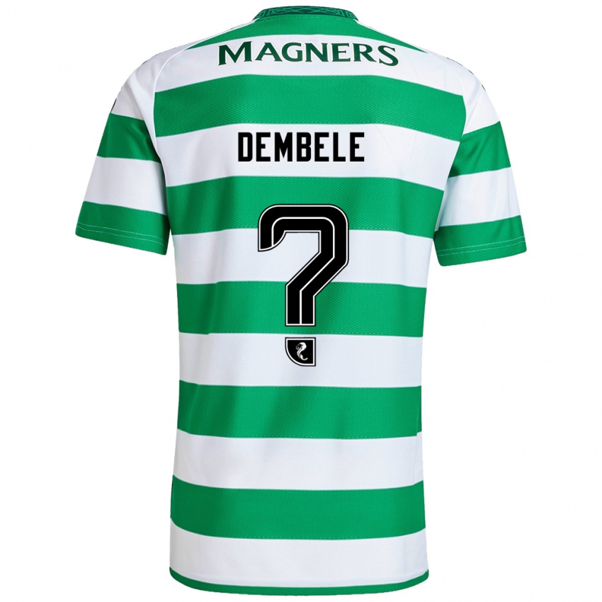 Criança Camisola Hassan Dembele #0 Branco Verde Principal 2024/25 Camisa