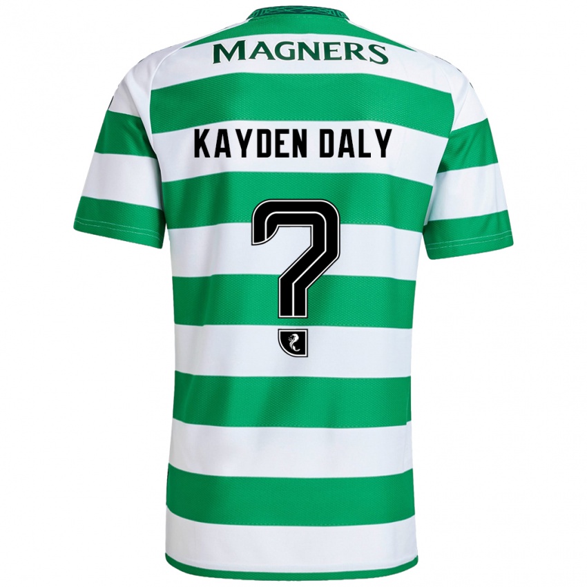 Criança Camisola Kayden Daly #0 Branco Verde Principal 2024/25 Camisa