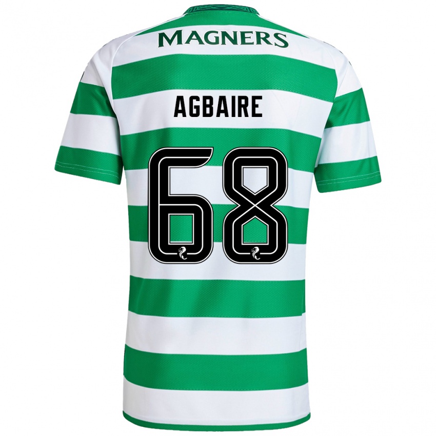 Criança Camisola Lenny Agbaire #68 Branco Verde Principal 2024/25 Camisa