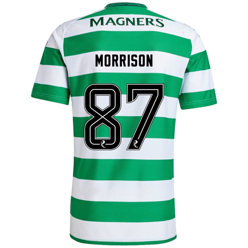 Criança Camisola Joe Morrison #87 Branco Verde Principal 2024/25 Camisa