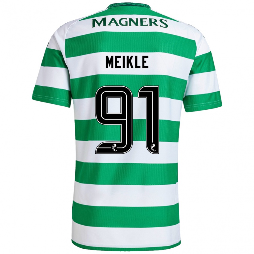 Criança Camisola Jamie Meikle #91 Branco Verde Principal 2024/25 Camisa