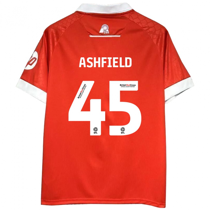 Criança Camisola Harry Ashfield #45 Vermelho Branco Principal 2024/25 Camisa