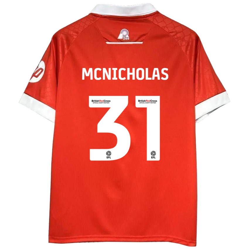 Criança Camisola Luke Mcnicholas #31 Vermelho Branco Principal 2024/25 Camisa