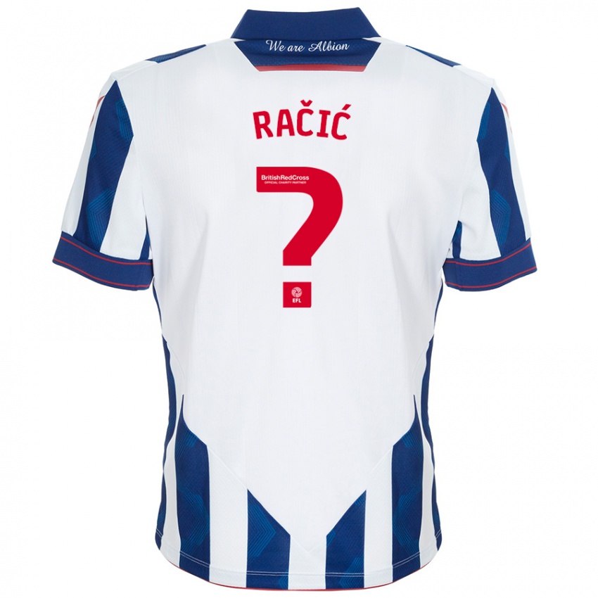 Criança Camisola Uroš Račić #0 Azul Escuro Branco Principal 2024/25 Camisa