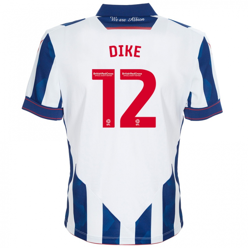 Criança Camisola Daryl Dike #12 Azul Escuro Branco Principal 2024/25 Camisa