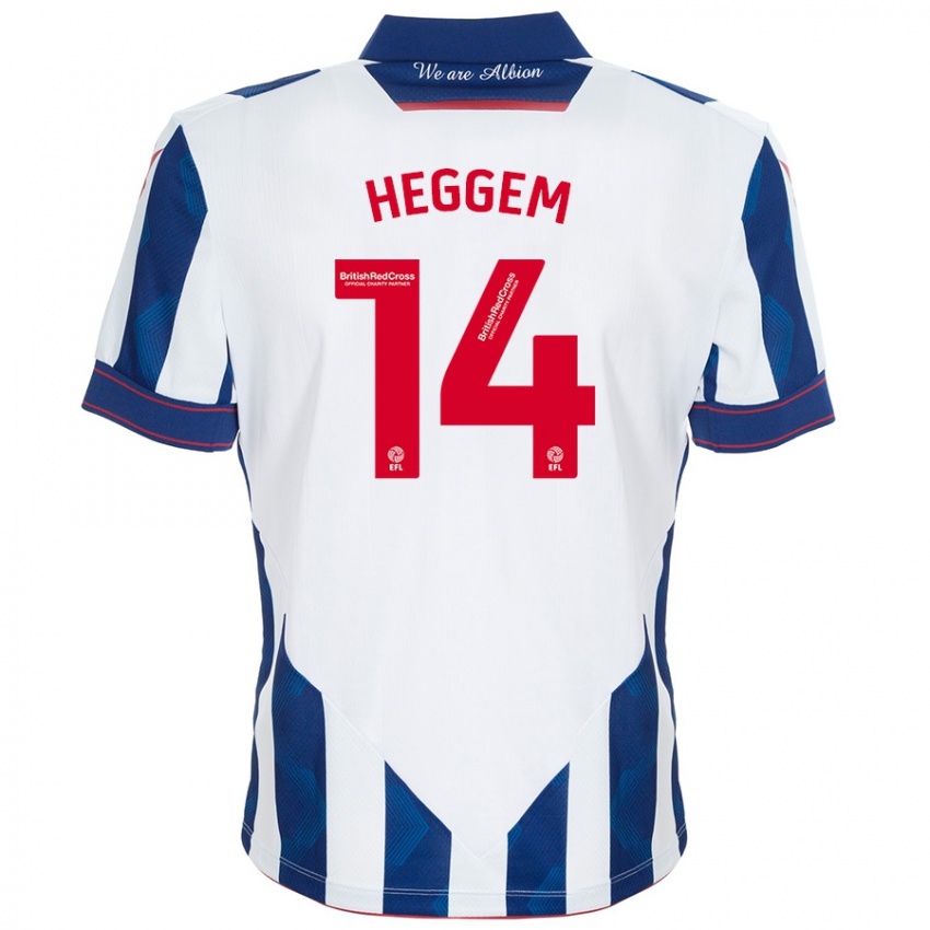 Criança Camisola Torbjørn Heggem #14 Azul Escuro Branco Principal 2024/25 Camisa