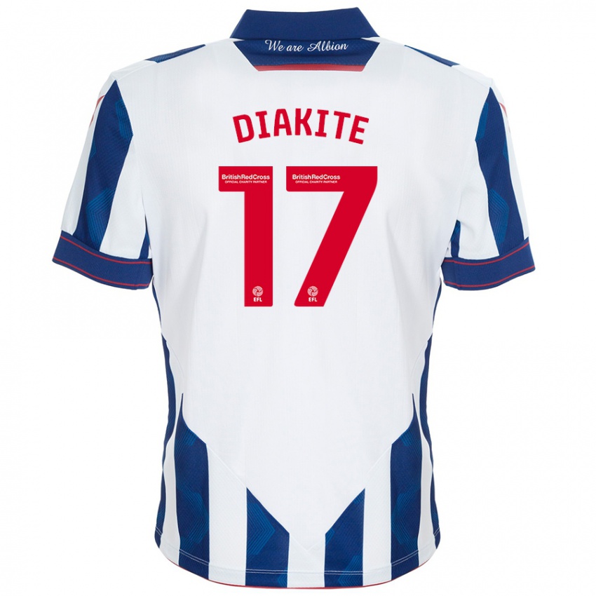 Criança Camisola Ousmane Diakité #17 Azul Escuro Branco Principal 2024/25 Camisa