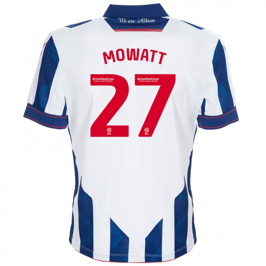 Criança Camisola Alex Mowatt #27 Azul Escuro Branco Principal 2024/25 Camisa