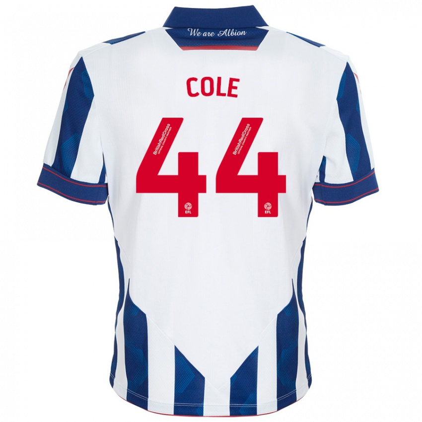 Criança Camisola Devante Cole #44 Azul Escuro Branco Principal 2024/25 Camisa