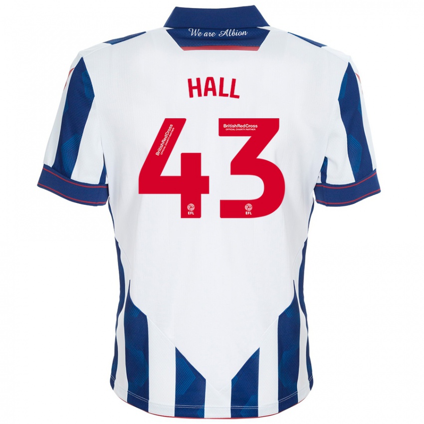 Criança Camisola Reece Hall #43 Azul Escuro Branco Principal 2024/25 Camisa