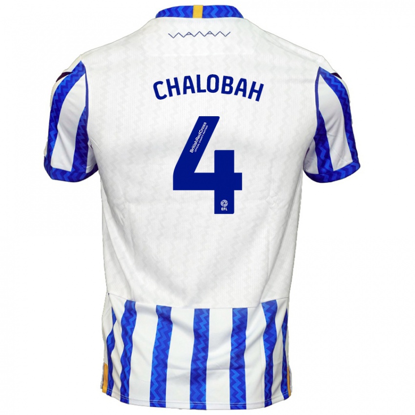 Criança Camisola Nathaniel Chalobah #4 Branco Azul Principal 2024/25 Camisa