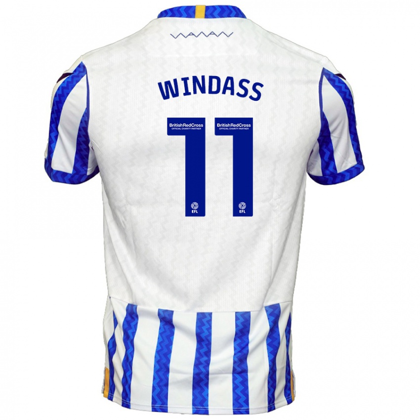 Criança Camisola Josh Windass #11 Branco Azul Principal 2024/25 Camisa