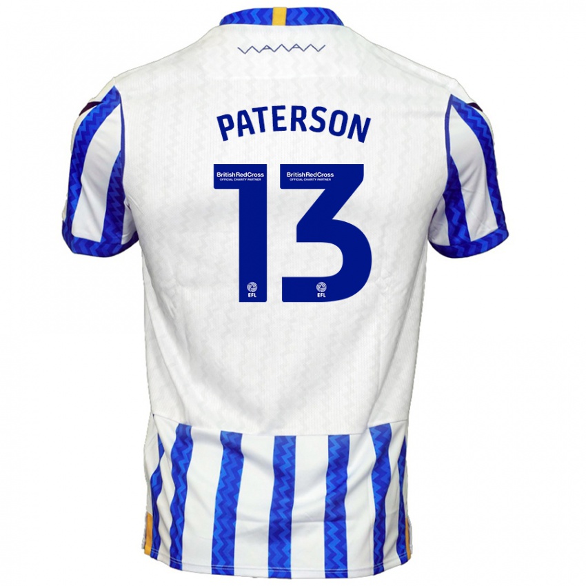 Criança Camisola Callum Paterson #13 Branco Azul Principal 2024/25 Camisa