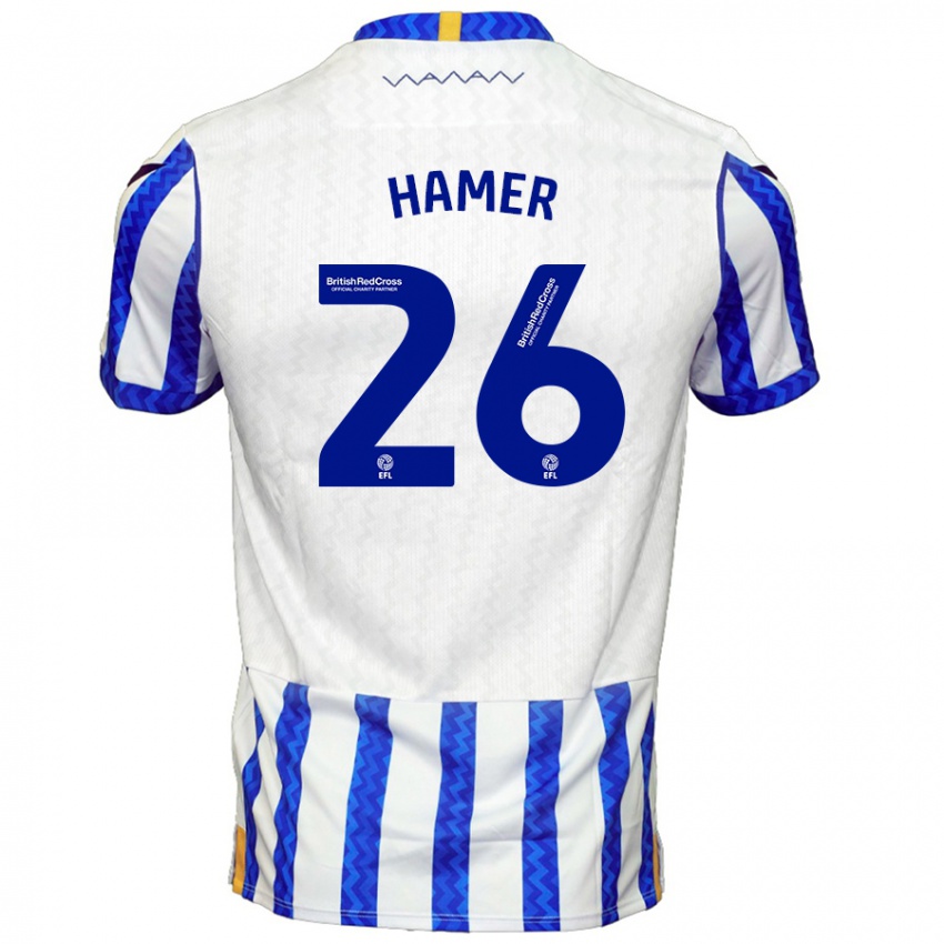 Criança Camisola Ben Hamer #26 Branco Azul Principal 2024/25 Camisa