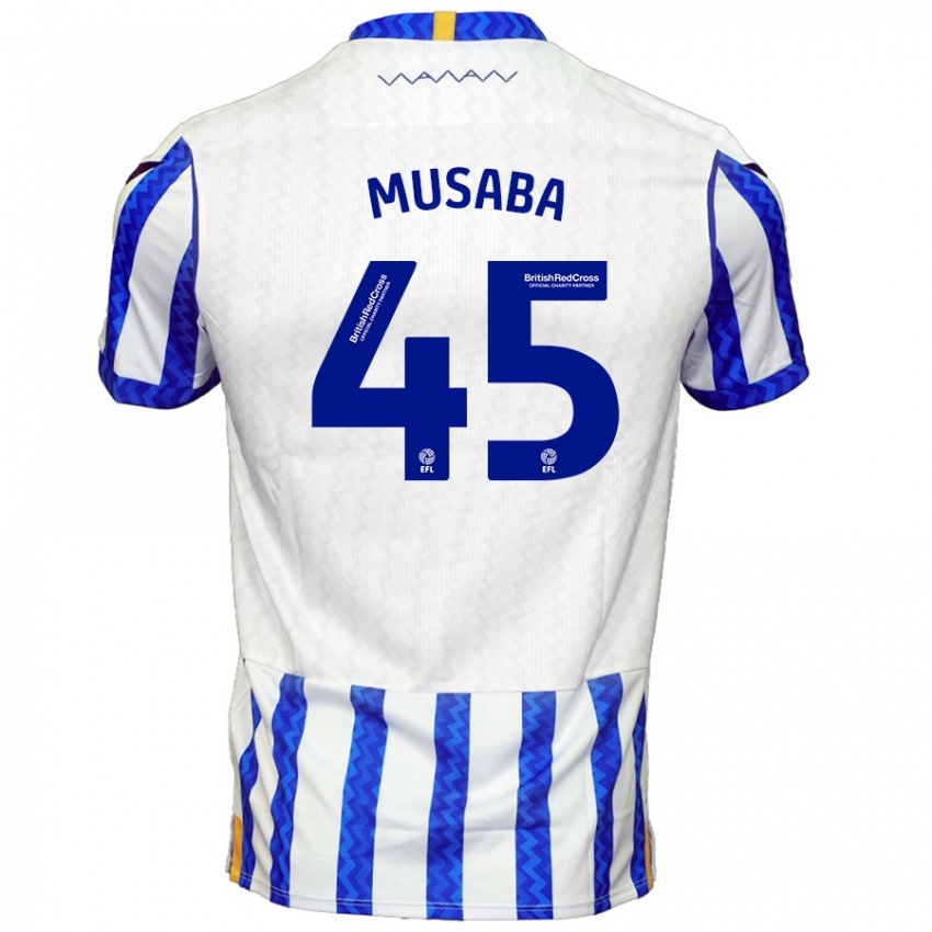 Criança Camisola Anthony Musaba #45 Branco Azul Principal 2024/25 Camisa