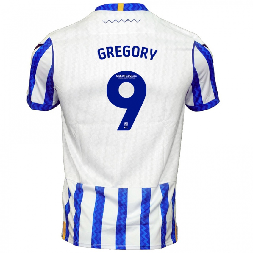 Criança Camisola Lee Gregory #9 Branco Azul Principal 2024/25 Camisa