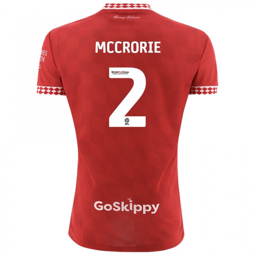 Criança Camisola Ross Mccrorie #2 Vermelho Principal 2024/25 Camisa