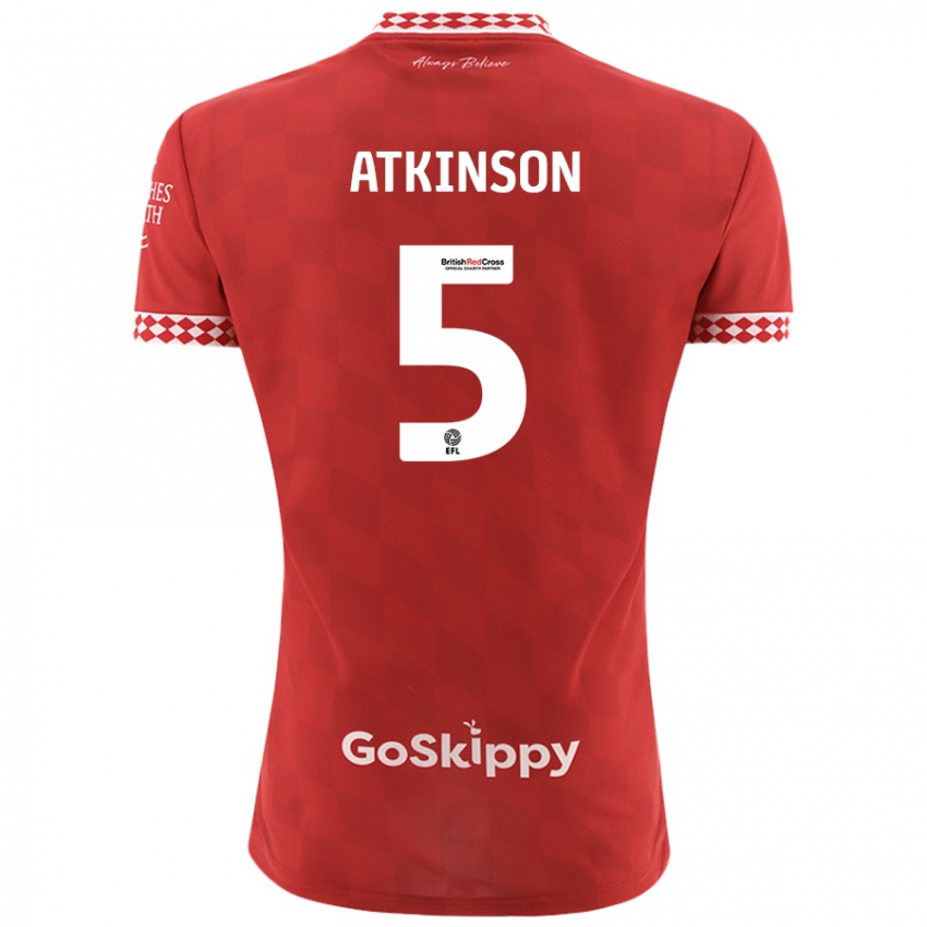 Criança Camisola Rob Atkinson #5 Vermelho Principal 2024/25 Camisa