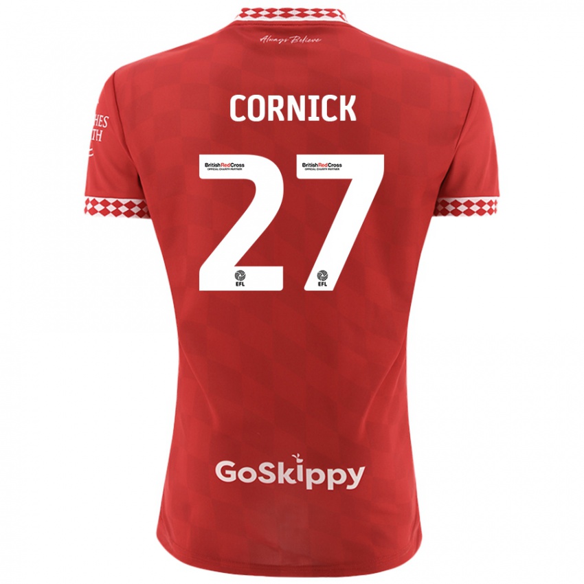 Criança Camisola Harry Cornick #27 Vermelho Principal 2024/25 Camisa