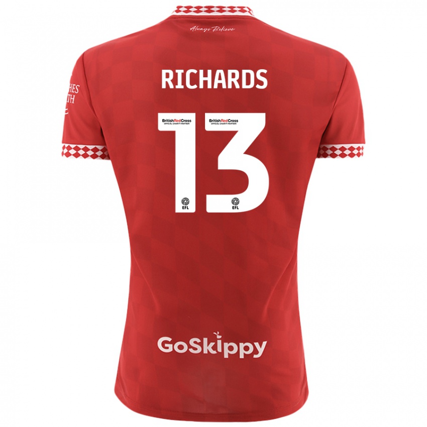 Criança Camisola Harvey Wiles-Richards #13 Vermelho Principal 2024/25 Camisa