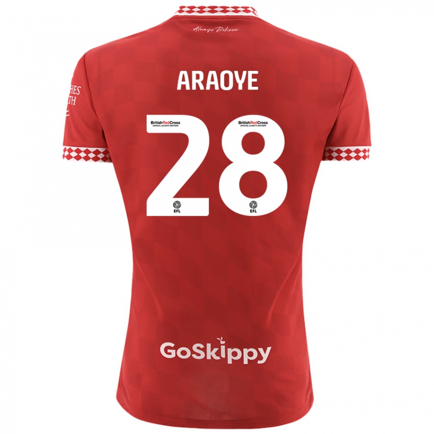 Criança Camisola Raphael Araoye #28 Vermelho Principal 2024/25 Camisa