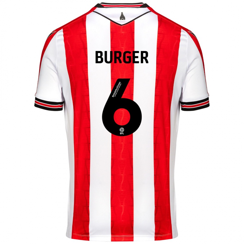 Criança Camisola Wouter Burger #6 Vermelho Branco Principal 2024/25 Camisa