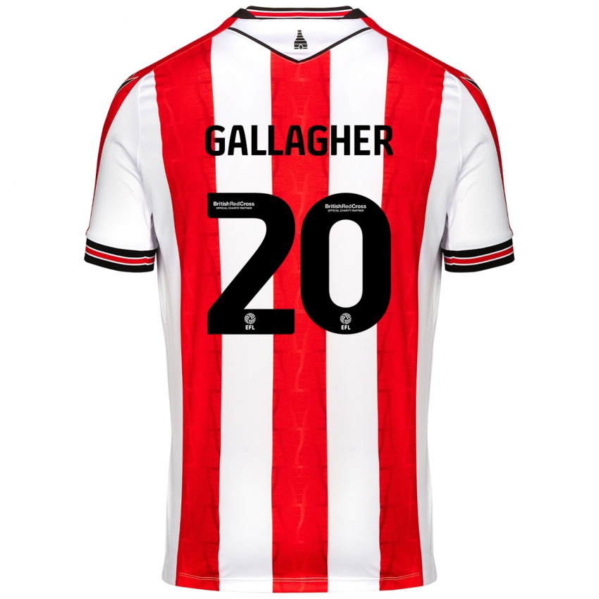 Criança Camisola Sam Gallagher #20 Vermelho Branco Principal 2024/25 Camisa