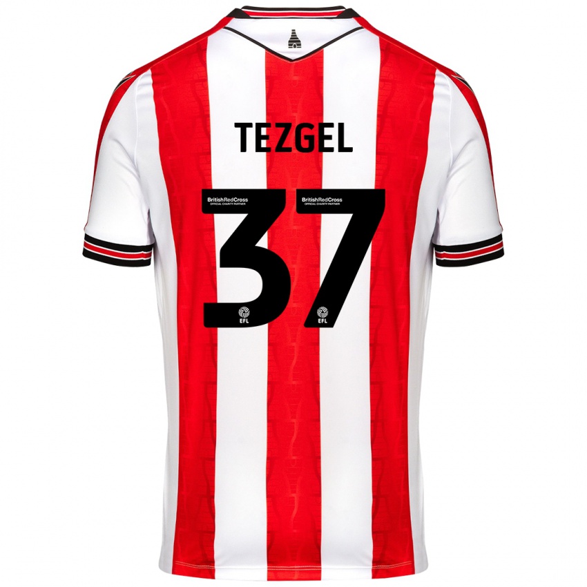 Criança Camisola Emre Tezgel #37 Vermelho Branco Principal 2024/25 Camisa