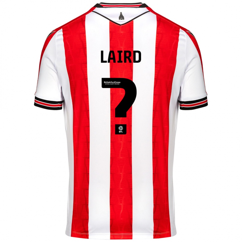 Criança Camisola Logan Laird #0 Vermelho Branco Principal 2024/25 Camisa