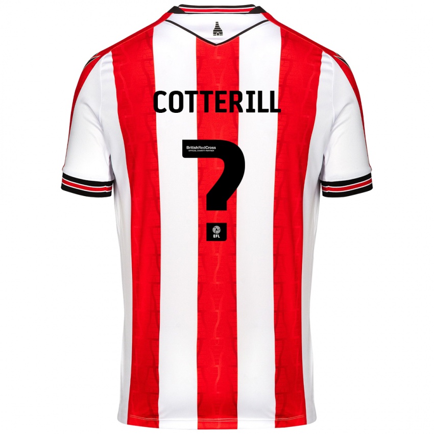 Criança Camisola Alex Cotterill #0 Vermelho Branco Principal 2024/25 Camisa