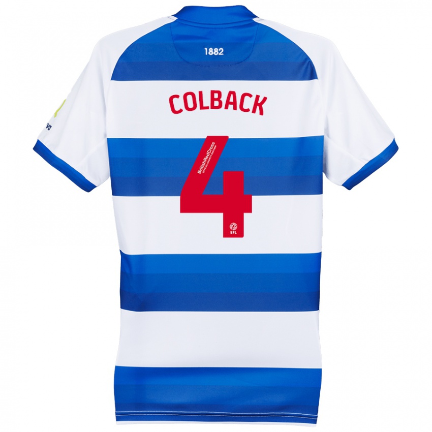 Criança Camisola Jack Colback #4 Azul Branco Principal 2024/25 Camisa