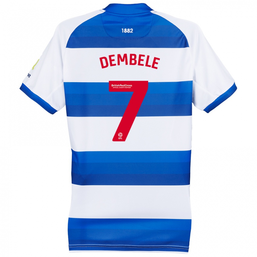 Criança Camisola Karamoko Dembélé #7 Azul Branco Principal 2024/25 Camisa