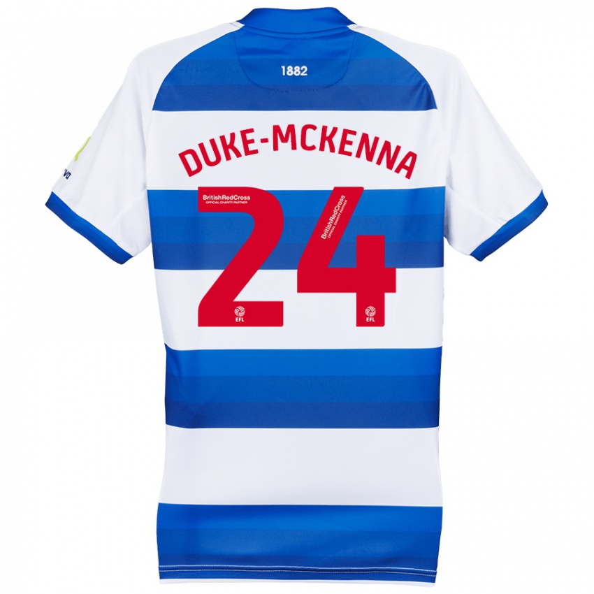 Criança Camisola Stephen Duke-Mckenna #24 Azul Branco Principal 2024/25 Camisa