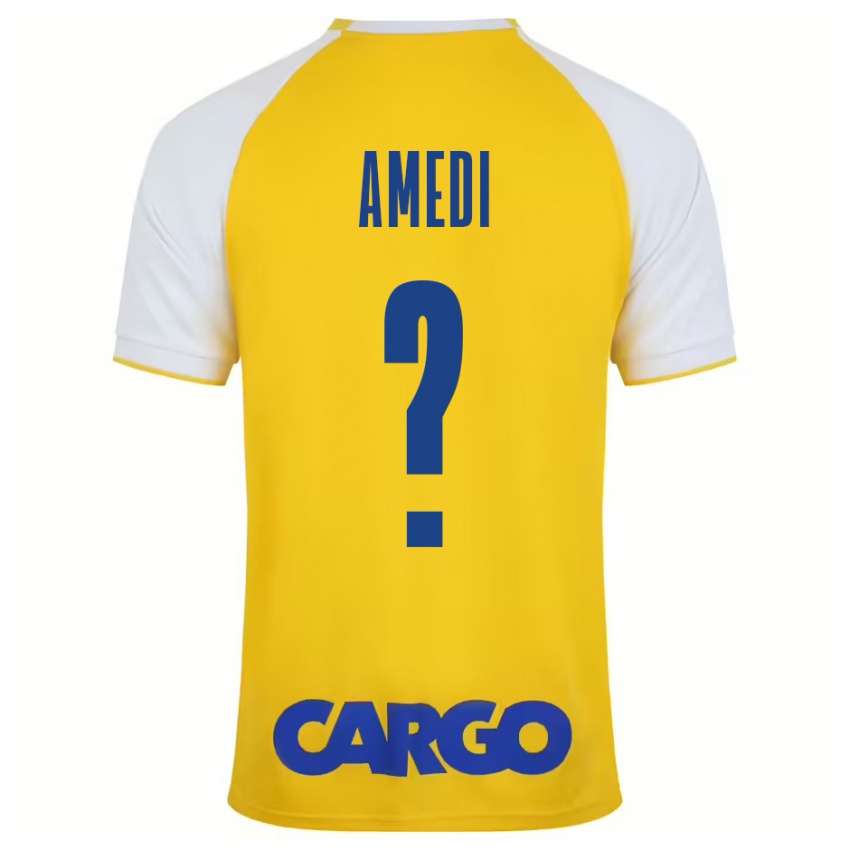 Criança Camisola Roei Amedi #0 Branco Amarelo Principal 2024/25 Camisa