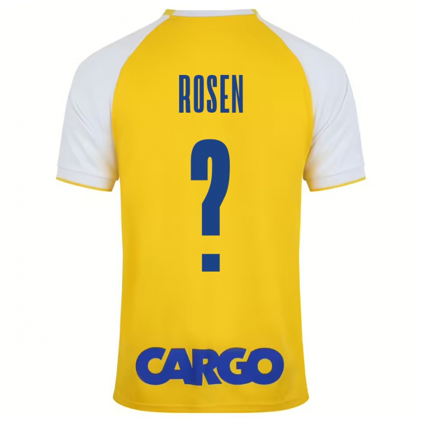 Criança Camisola Shahar Rosen #0 Branco Amarelo Principal 2024/25 Camisa