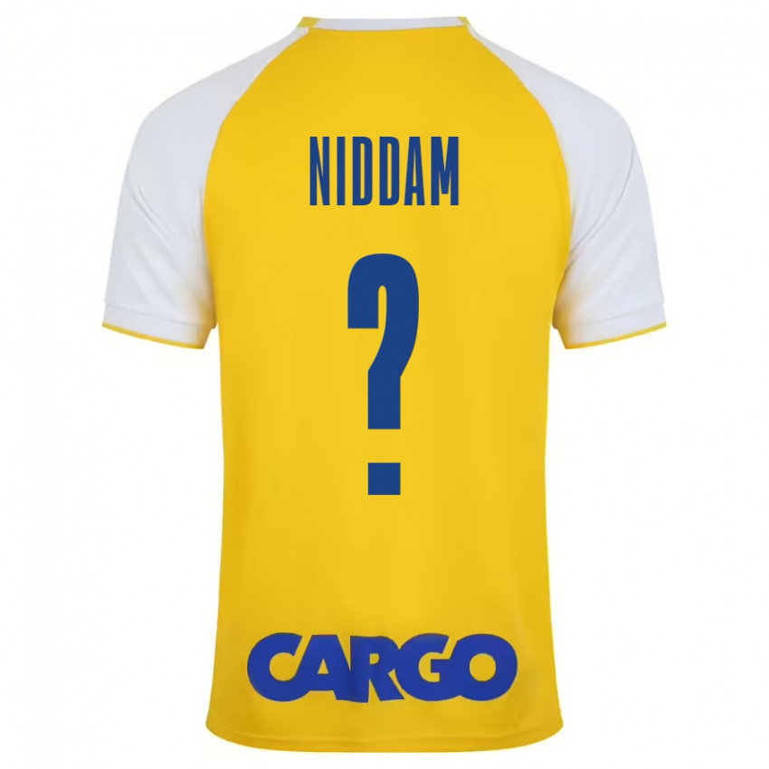 Criança Camisola Nadav Niddam #0 Branco Amarelo Principal 2024/25 Camisa