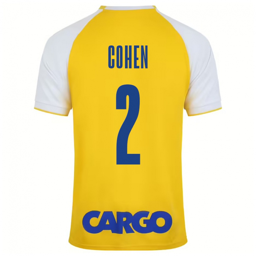 Criança Camisola Avishay Cohen #2 Branco Amarelo Principal 2024/25 Camisa