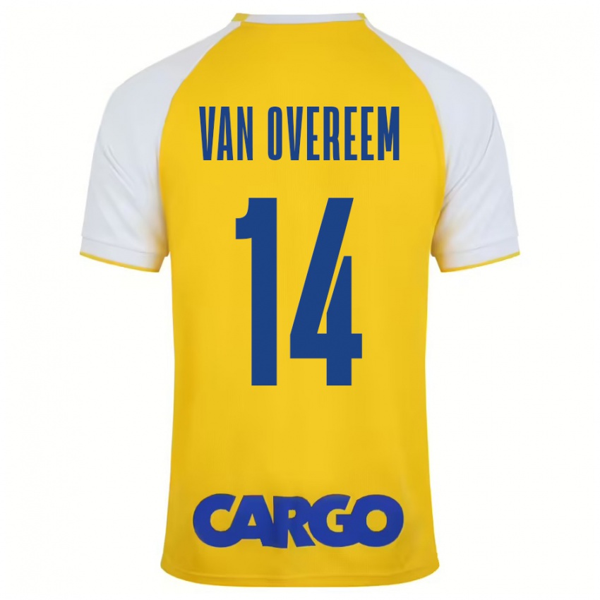 Criança Camisola Joris Van Overeem #14 Branco Amarelo Principal 2024/25 Camisa