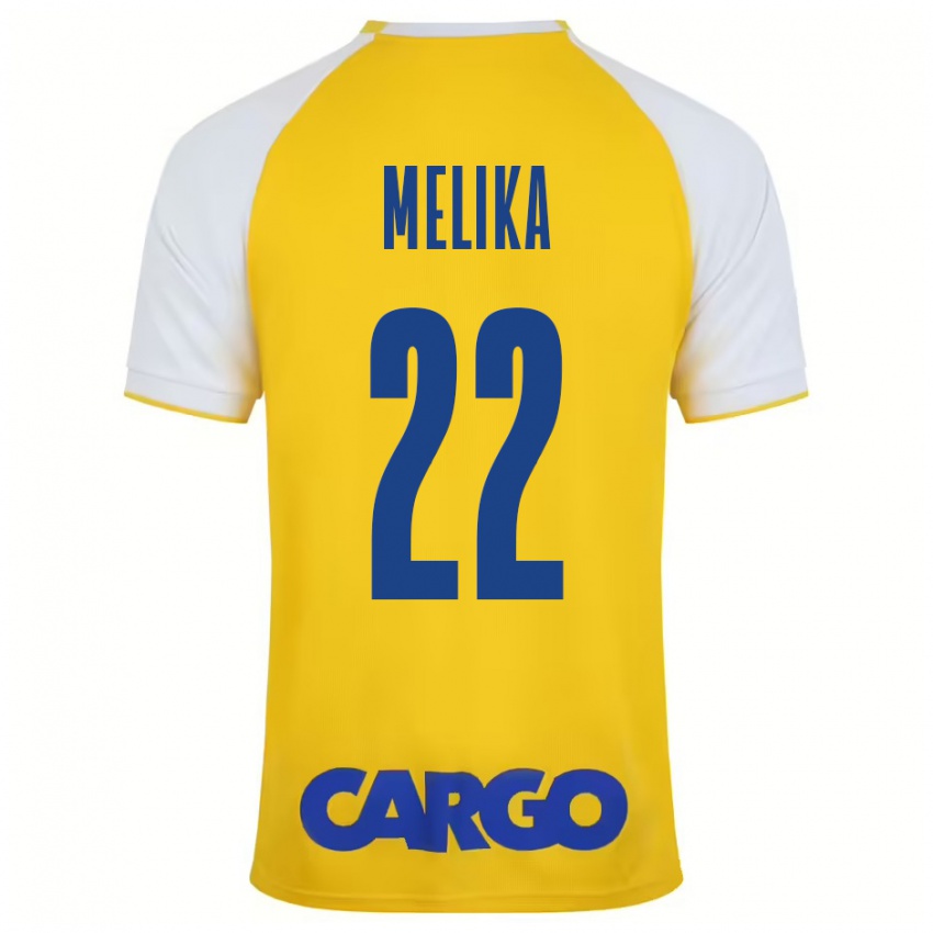 Criança Camisola Ofek Melika #22 Branco Amarelo Principal 2024/25 Camisa