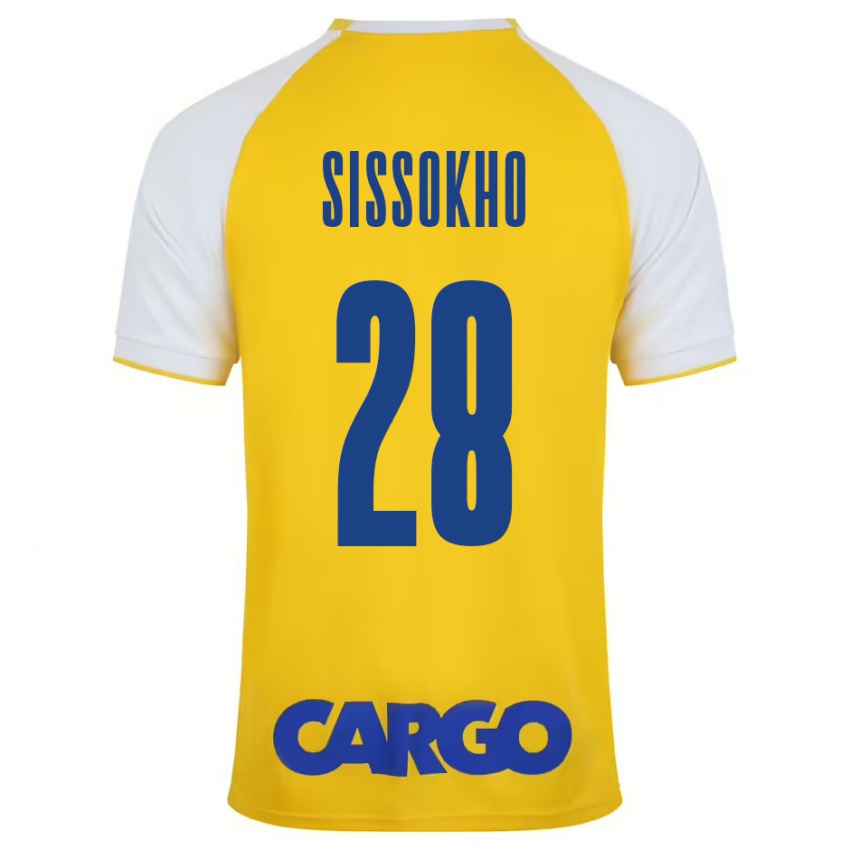 Criança Camisola Issouf Sissokho #28 Branco Amarelo Principal 2024/25 Camisa