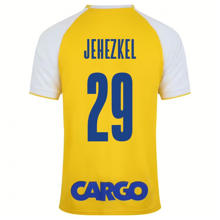 Criança Camisola Sagiv Jehezkel #29 Branco Amarelo Principal 2024/25 Camisa