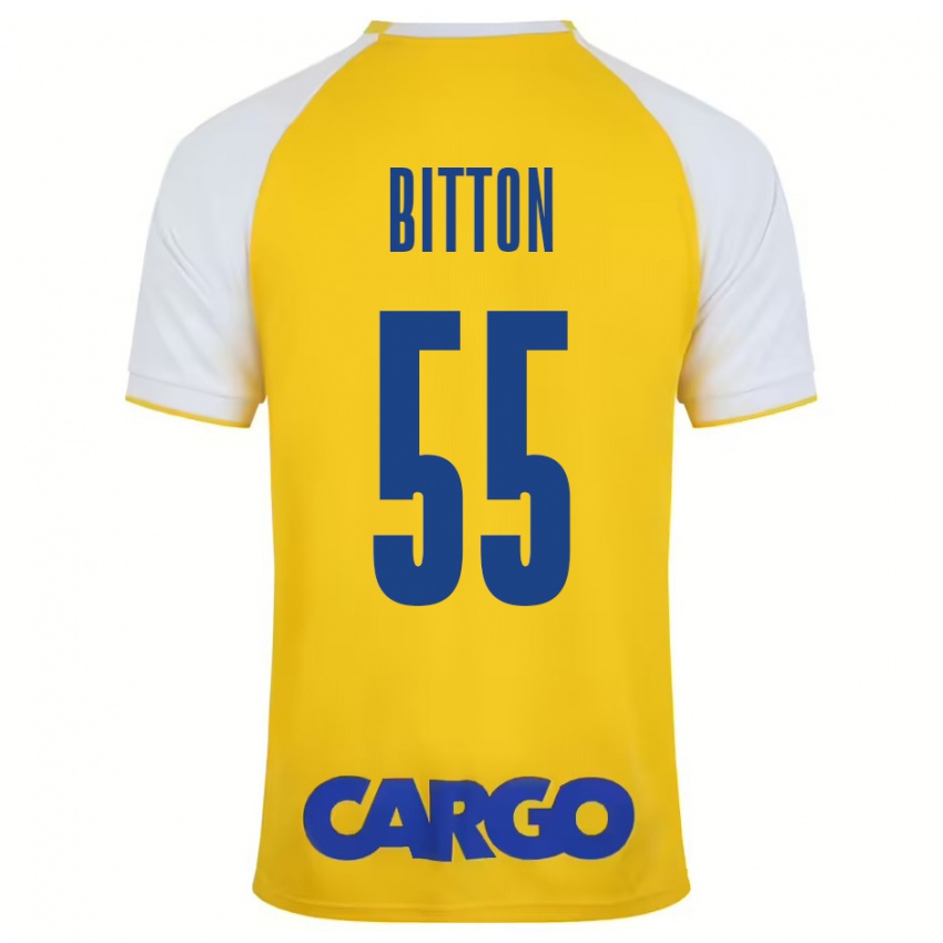 Criança Camisola Nir Bitton #55 Branco Amarelo Principal 2024/25 Camisa